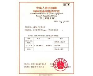 重庆中华人民共和国特种设备制造许可证